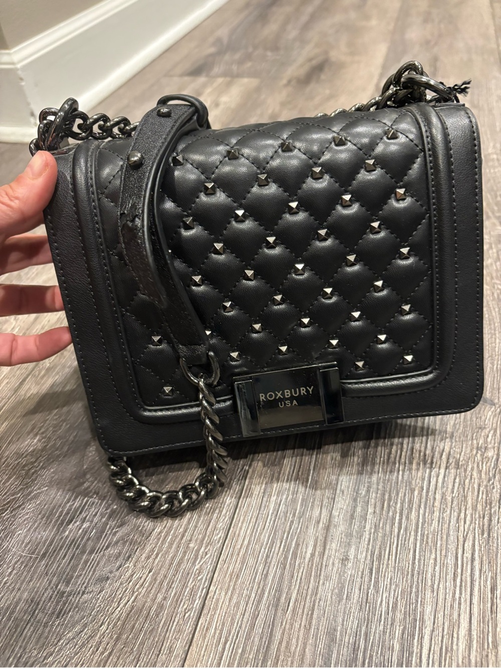 Nicole Lee Black Quilted Crossbody with Chain Strap - Picture 3 of 6